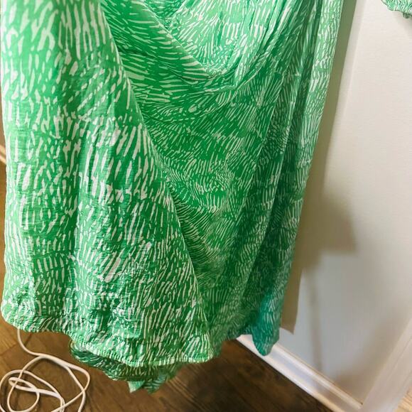 Jonathan Simkhai Adelaide Green Floral Print Satin Cutouts Maxi Dress size XS - Picture 8 of 16